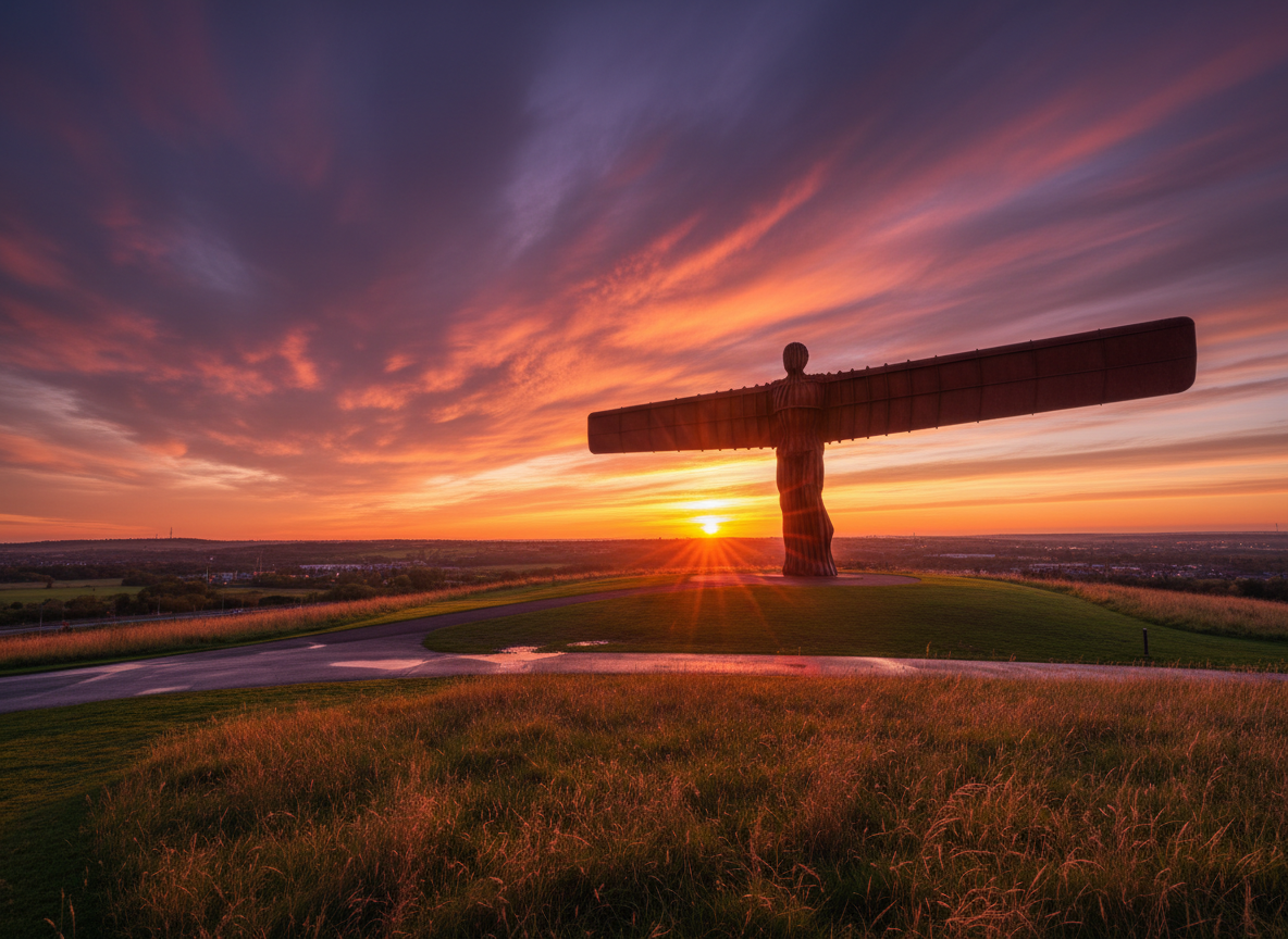 Angel of the North at sunset